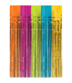 Multi-Colored Bright Rainbow Foil Door Curtain (1ct)