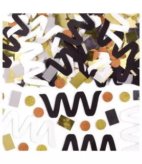 Black, Silver, and Gold Glitter Confetti (1.5oz)