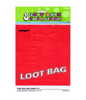 Red 'Loot Bag' Favor Bags (8ct)