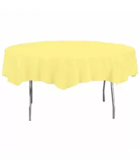 Yellow Mimosa Round Plastic Table Cover (1ct) toc