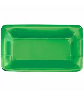 Green Shiny Metallic Rectangular Appetizer Plates (8ct)