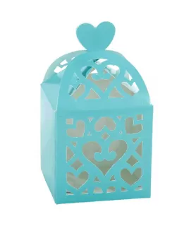 Robin's Egg Blue Cutout Lantern Favor Boxes (50ct)