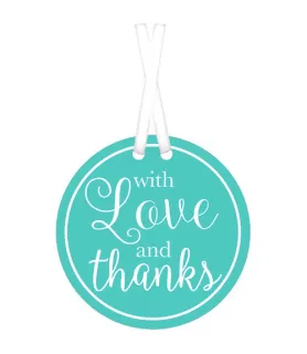 Robin's Egg Blue 'With Love and Thanks' Thank You Tags (25ct)
