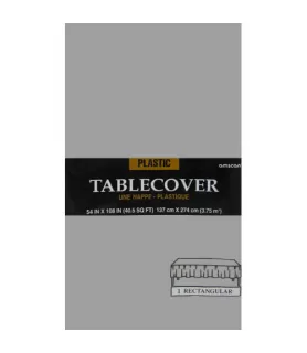 Silver Plastic Table Cover (1ct)