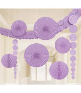 Lilac Purple Damask Deluxe Room Decorating Kit (9pc)