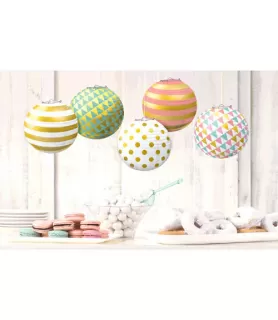 Pastel Confetti Mini Paper Lanterns (5ct)