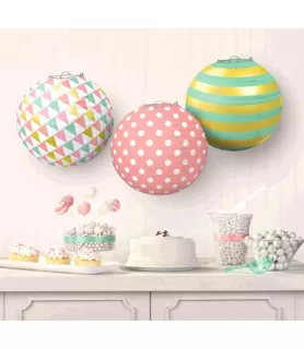 Pastel Confetti Paper Lanterns (3ct)