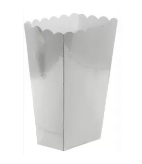 Silver Shiny Metallic Small Popcorn Boxes (5ct)