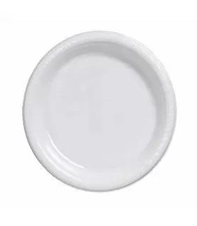 White Small Plastic Plates (20ct) toc