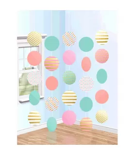 Pastel Confetti Hanging Circle Garland (5pc)