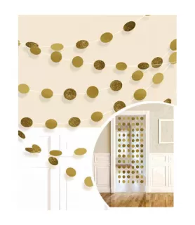 Gold Glitter Dot Garland (6pc)