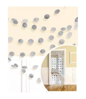 Silver Glitter Dot Garland (6pc)