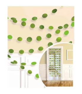 Kiwi Lime Green Glitter Dot Garland (6pc)