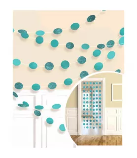 Robin's Egg Blue Glitter Dot Garland (6pc)