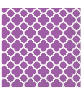 Purple Quatrefoil Lunch Napkins (16ct)
