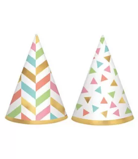 Pastel Confetti Mini Cone Hats (12ct)