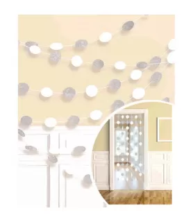 White Glitter Dot Garland (6pc)
