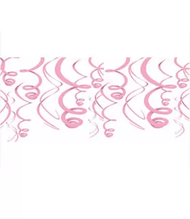 Lovely Pink Hanging Swirl Decorations (12ct)