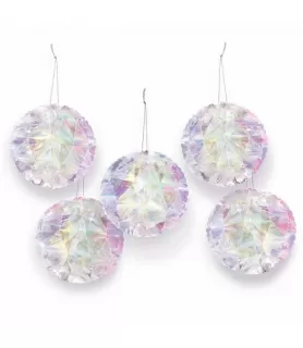 Birthday 'Luminous' Iridescent Mini Honeycomb Decorations (5ct)