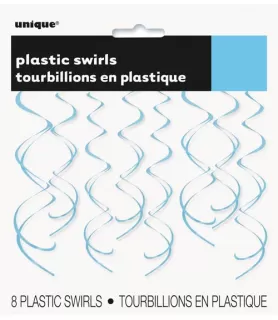 Powder Blue Hanging Swirl Decorations (8ct)