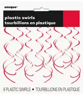 Red Hanging Swirl Decorations (8ct)