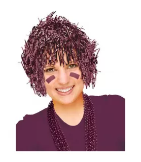 Burgundy Tinsel Fun Wig (1ct)