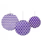 Purple Quatrefoil Polka Dots Chevron Paper Lanterns (3ct) Purple Quatrefoil Polka Dots Chevron Paper Lanterns (3ct)