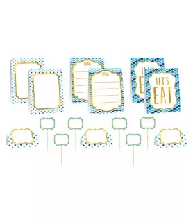 Blue Chevron Buffet Decorating Kit (12pc)