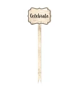 Black 'Celebrate' Wooden Food Picks (12ct)
