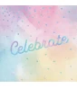 Iridescent Watercolor 'Celebrate' Lunch Napkins (16ct) Iridescent Watercolor 'Celebrate' Lunch Napkins (16ct)