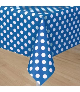 Blue Polka Dots Plastic Table Cover (1ct)