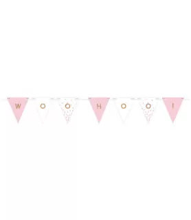 Rose Gold Blush Customizable Pennant Banner (15ft)