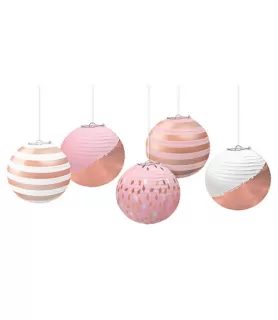 Rose Gold Blush Mini Paper Lanterns (5ct)