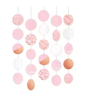 Rose Gold Blush Hanging Circle Garland (5pc)