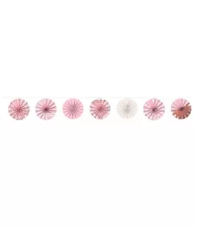 Rose Gold Blush Mini Paper Fan Garland (12ft)