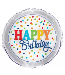 Rainbow Polka Dots Foil Mylar Balloon (1ct)