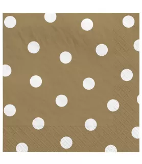 Gold Polka Dot Lunch Napkins (16ct)