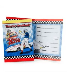 Speed Racer Cartoon Invitations w/ Env. (8ct)