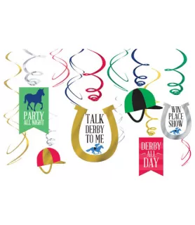 Kentucky Derby Hanging Swirl Decorations (12pc)