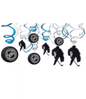 NHL Hockey Hanging Swirl Decorations (12pc)