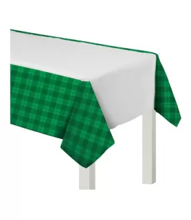 St. Patrick's Day 'St. Pats Plaid' Plastic Tablecover (1ct)