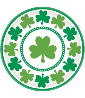 St. Patrick's Day 'Lucky Shamrocks' Small Paper Plates (8ct)