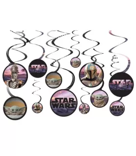 Star Wars 'The Mandalorian' Hanging Swirl Decorations (12pcs)