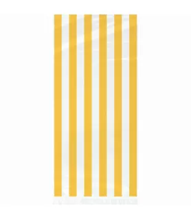 Yellow and White Stripes Cello Favor Bags w/ Twist Ties (20ct)