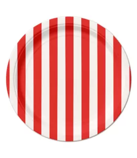 Red and White Stripes Small Paper Plates (8ct)