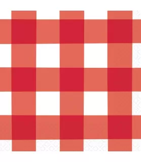 Summer 'American Summer' Red Gingham Small Napkins (16ct)