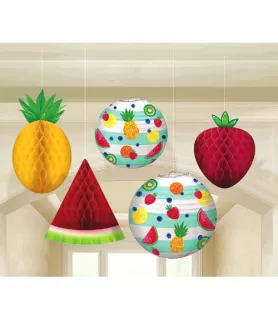 Summer Fruit Deluxe Hanging Decorations (5pc)