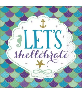 Mermaid 'Mermaid Wishes' Lunch Napkins (16ct)