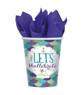 Mermaid 'Mermaid Wishes' 9oz Paper Cups (8ct)