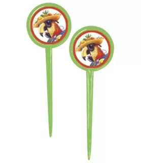 Caribbean Parrot Plastic Party Picks (12ct)